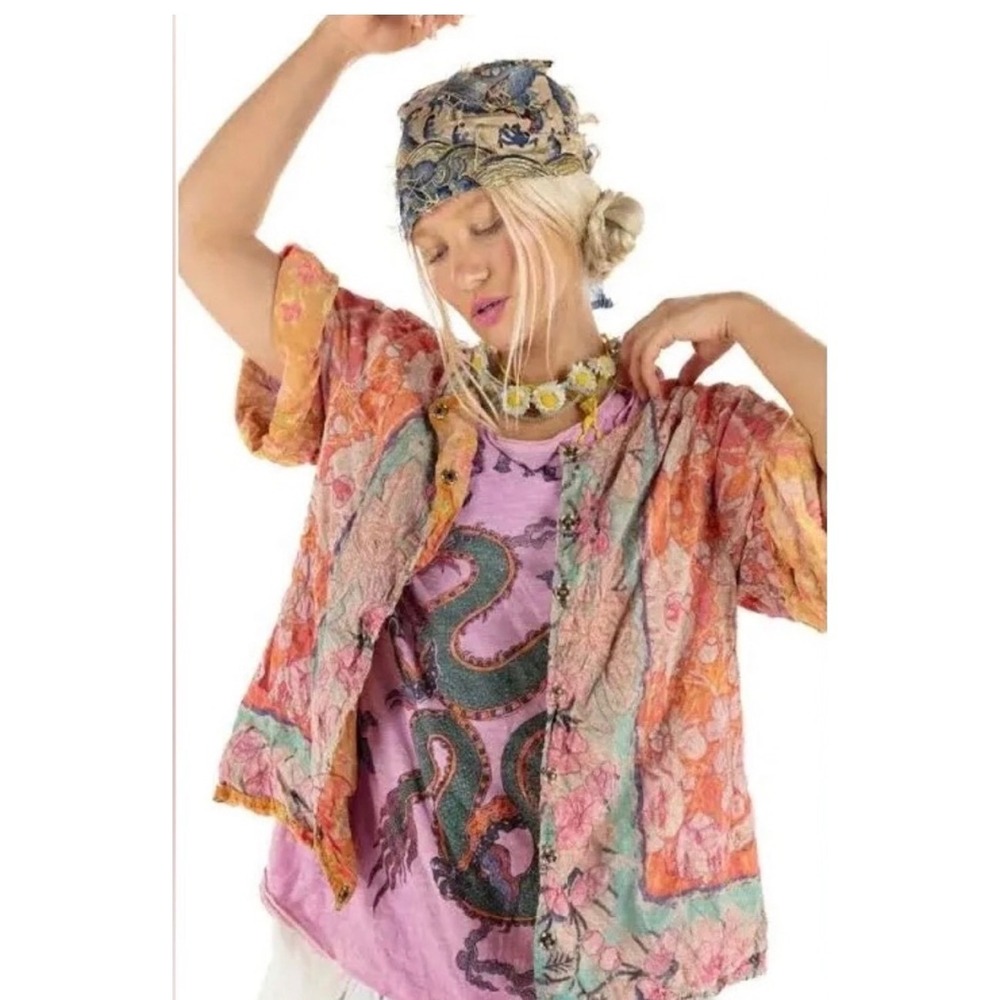 Magnolia Pearl RARE Reversible Floral Patchwork QuiltedCropped Jacket NWT OSle